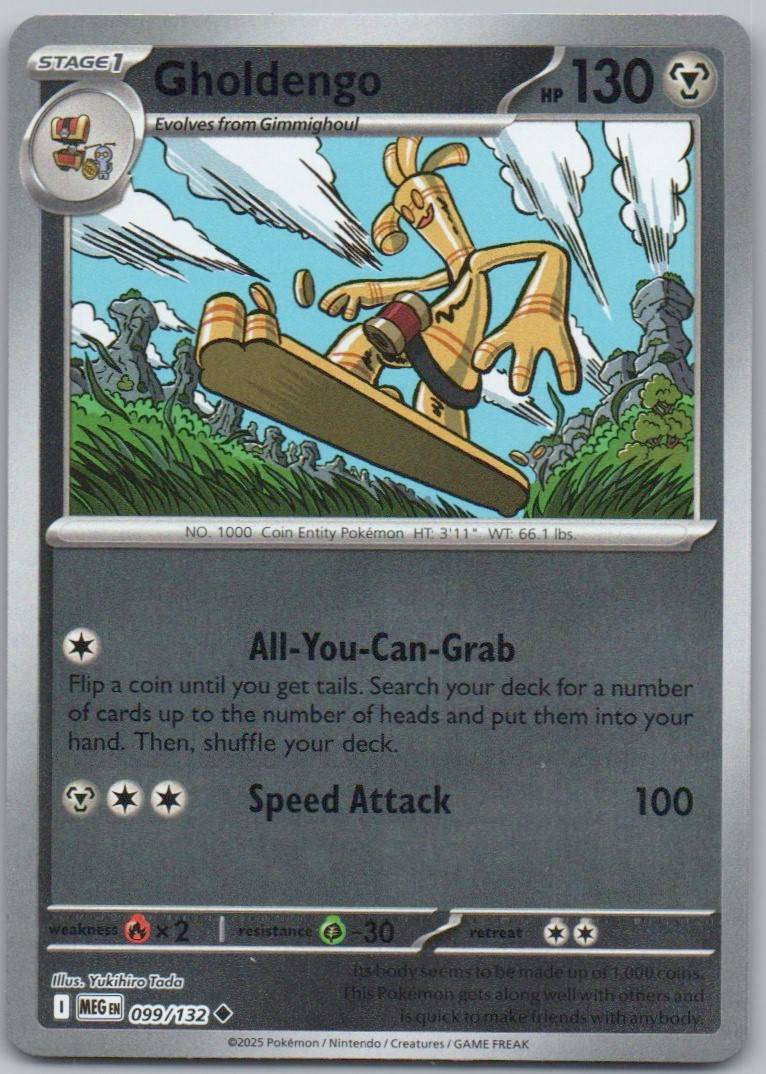 Gholdengo 099 Reverse Holo Steel Card - Mega Evolution