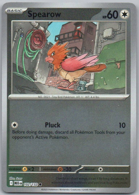 Spearow 102 Reverse Holo Colorless Card - Mega Evolution