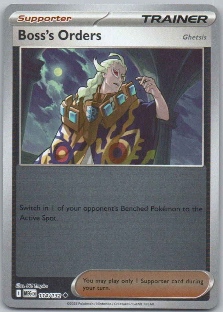 Boss's Orders (Ghetsis) 114 Reverse Holo Trainer Card - Mega Evolution