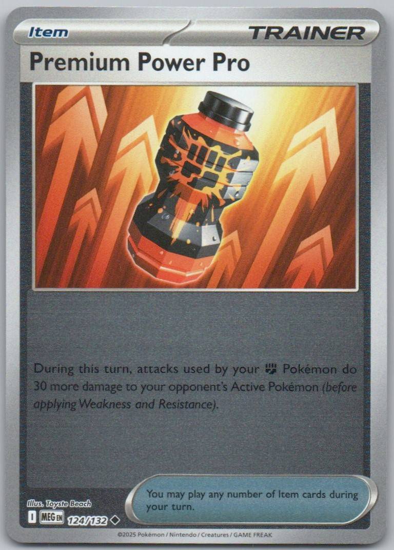 Premium Power Pro 124 Reverse Holo Trainer Card - Mega Evolution