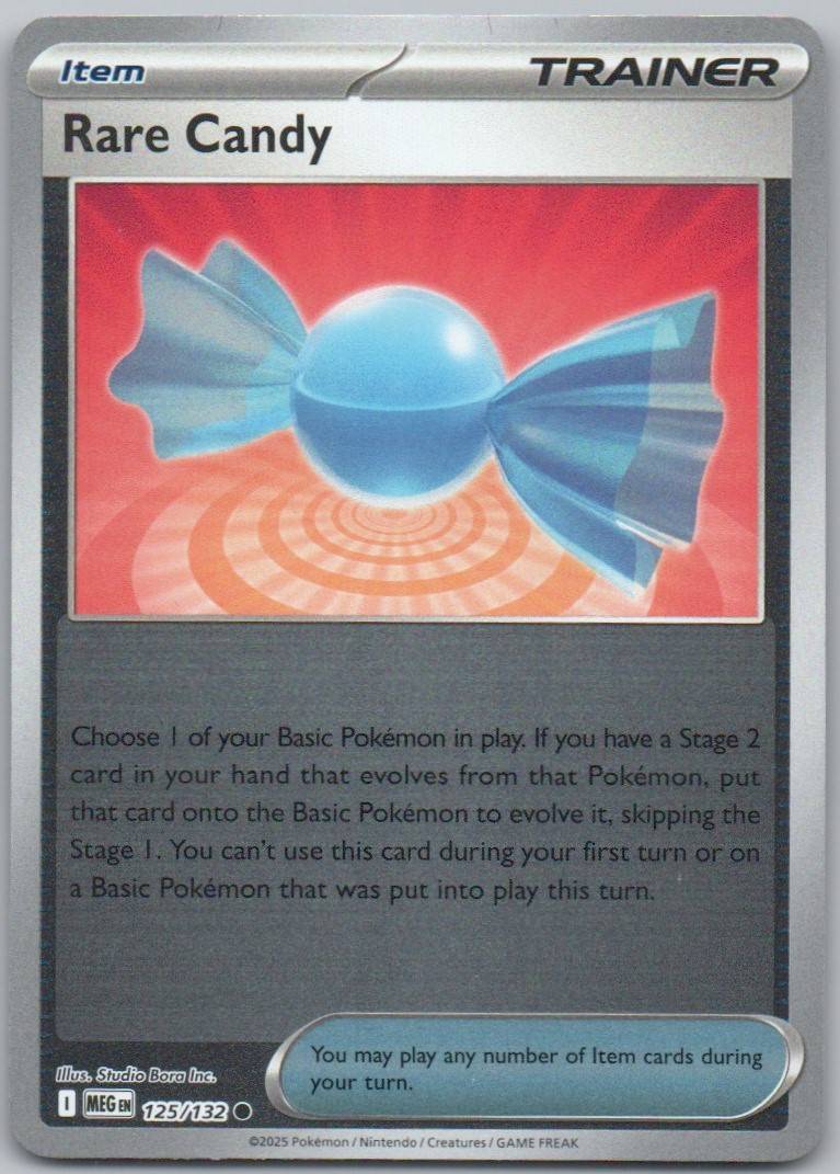 Rare Candy 125 Reverse Holo Trainer Card - Mega Evolution
