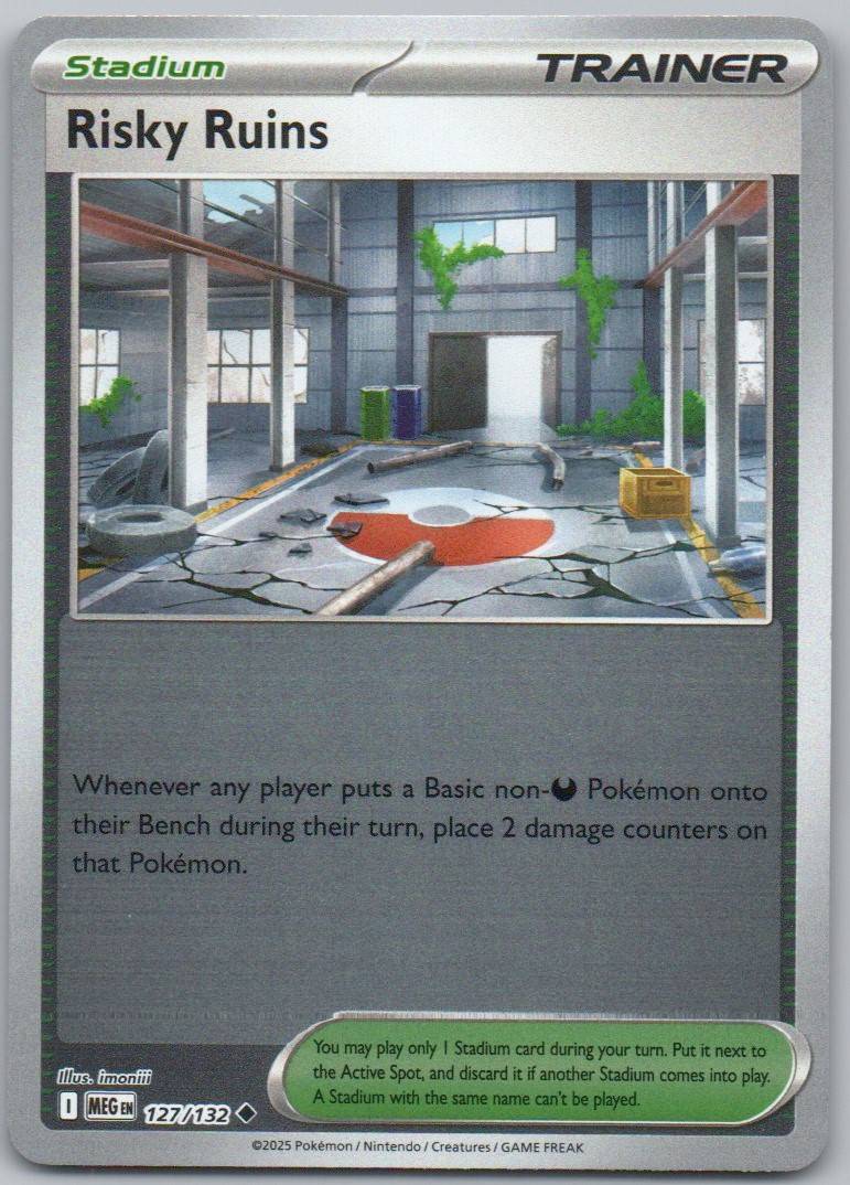 Risky Ruins 127 Reverse Holo Trainer Card - Mega Evolution