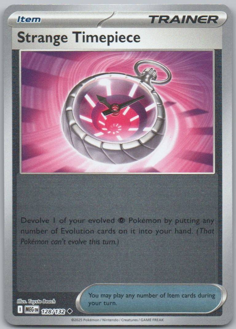 Strange Timepiece 128 Reverse Holo Trainer Card - Mega Evolution