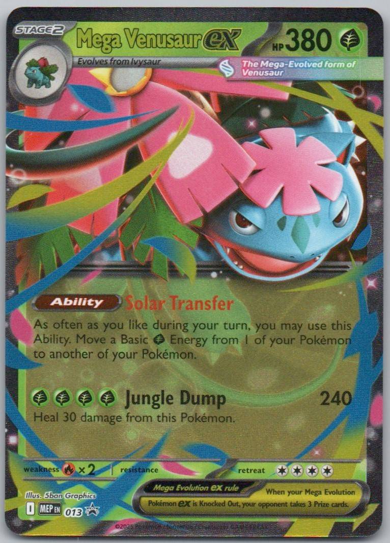Mega Venusaur EX 013 Holo Grass Card - Mega Evolution Promo