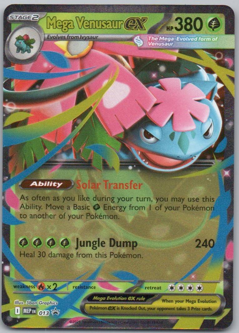 Mega Venusaur EX 013 Holo Grass Card - Mega Evolution Promo