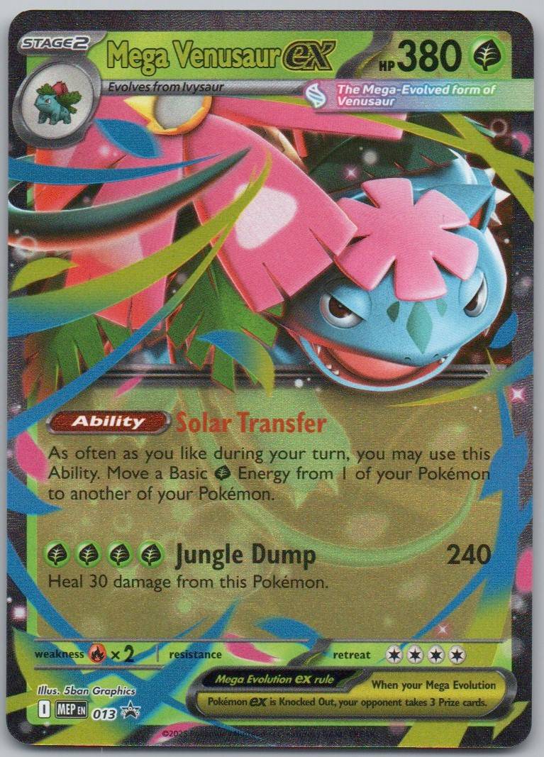 Mega Venusaur EX 013 Holo Grass Card - Mega Evolution Promo