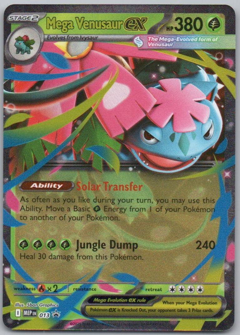 Mega Venusaur EX 013 Holo Grass Card - Mega Evolution Promo
