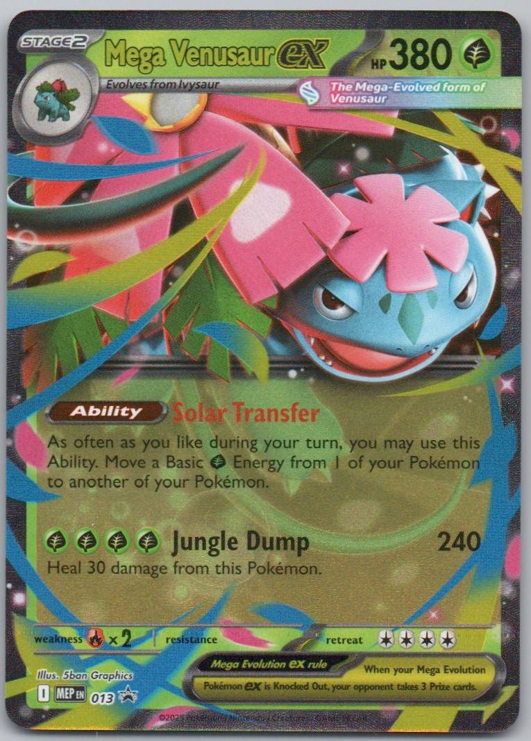 Mega Venusaur EX 013 Holo Grass Card - Mega Evolution Promo