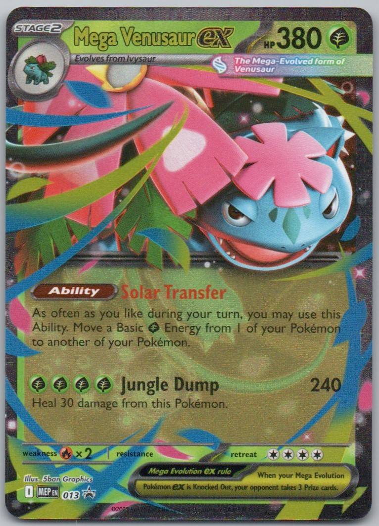 Mega Venusaur EX 013 Holo Grass Card - Mega Evolution Promo