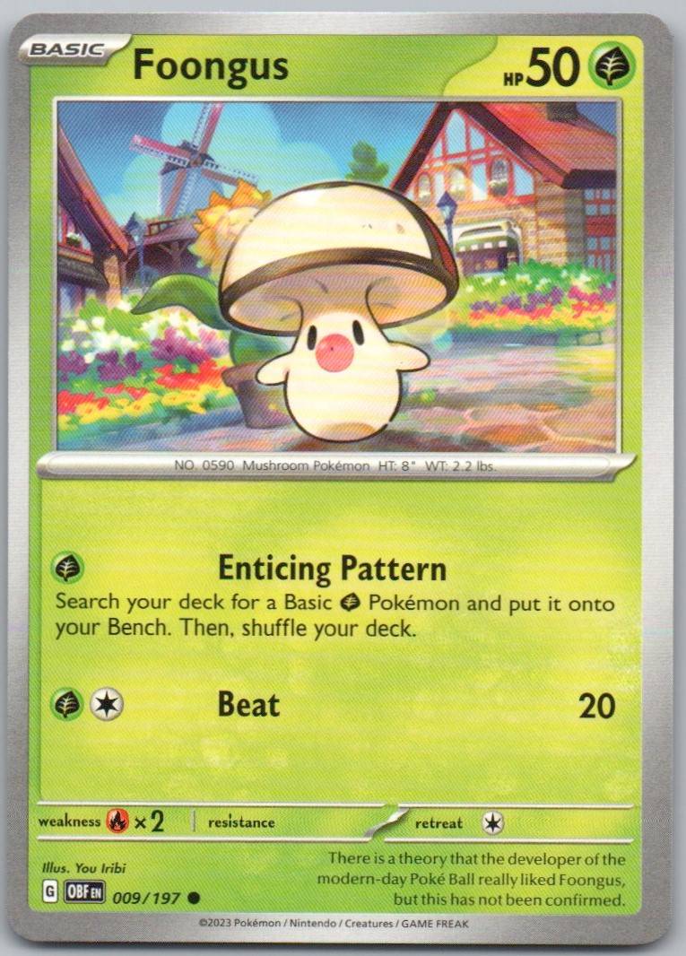 Foongus 009 Normal Grass Card - Obsidian Flames