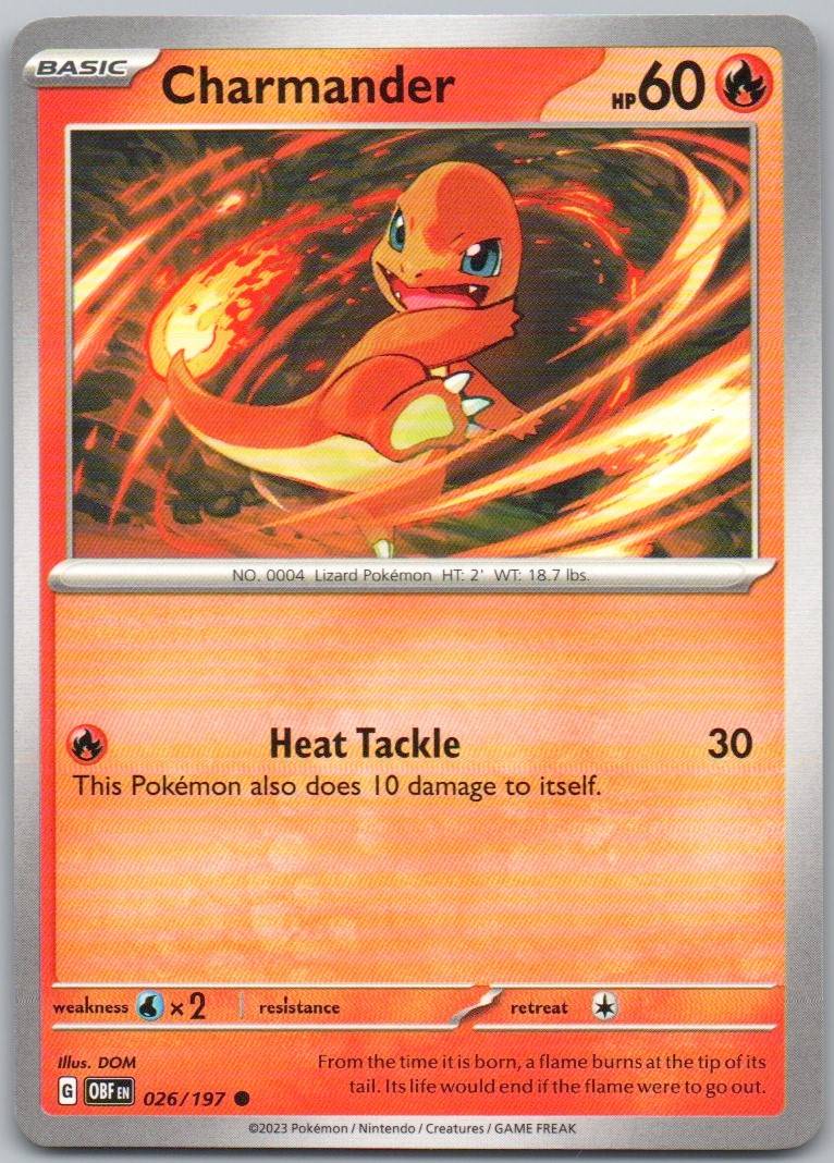 Charmander 026 Normal Fire Card - Obsidian Flames