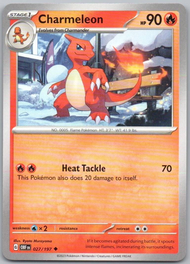 Charmeleon 027 Normal Fire Card - Obsidian Flames