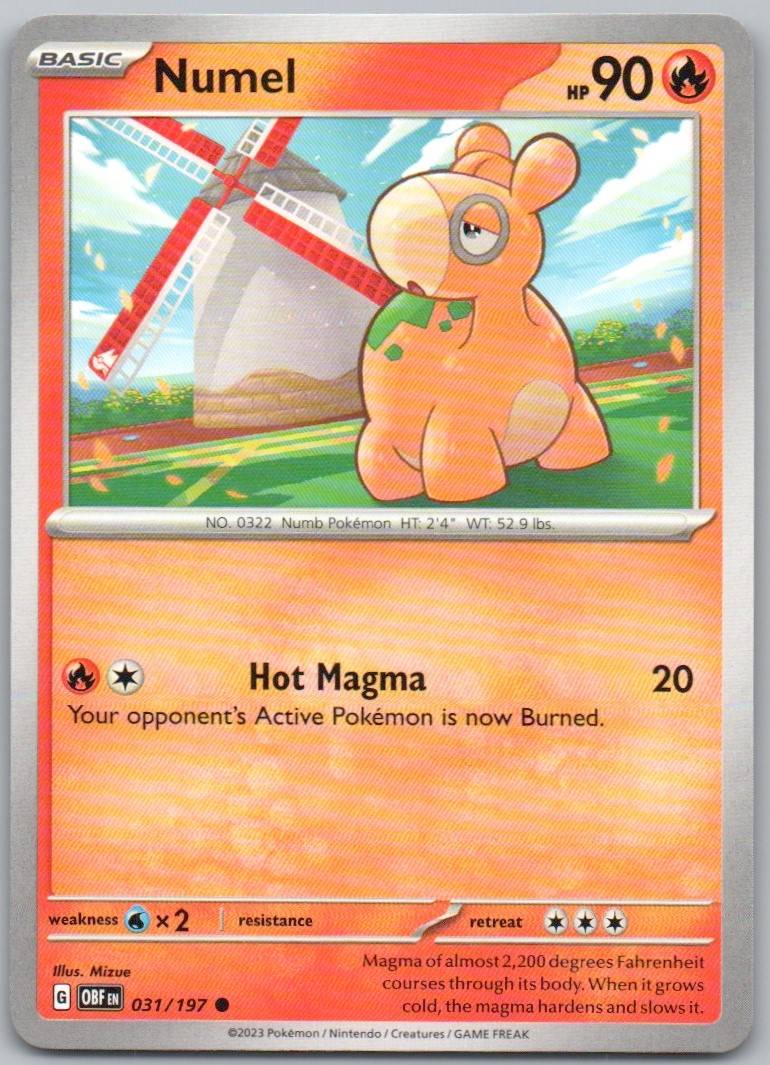 Numel 031 Normal Fire Card - Obsidian Flames