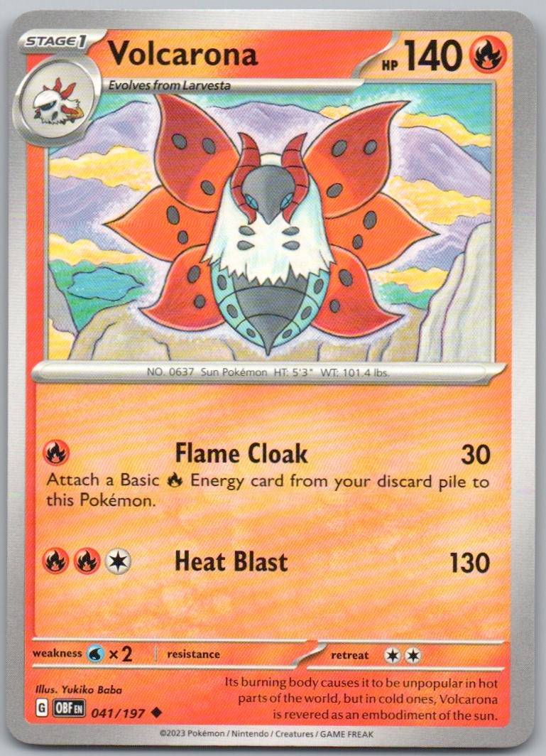 Volcarona 041 Normal Fire Card - Obsidian Flames