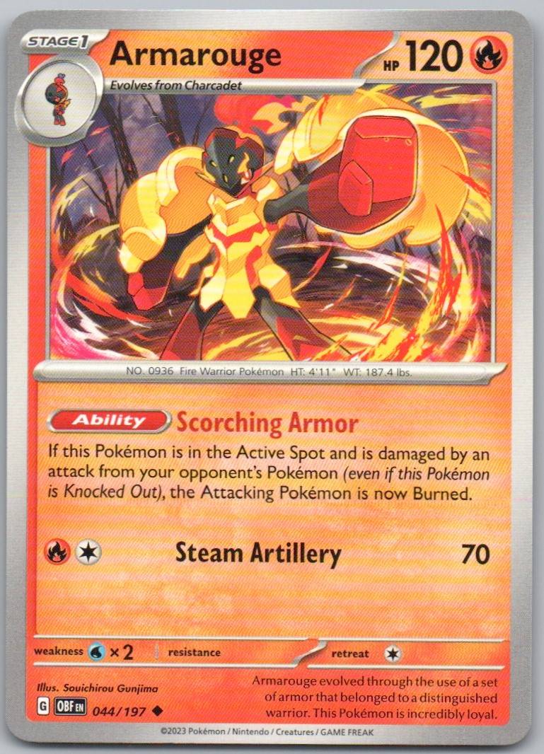 Armarouge 044 Normal Fire Card - Obsidian Flames