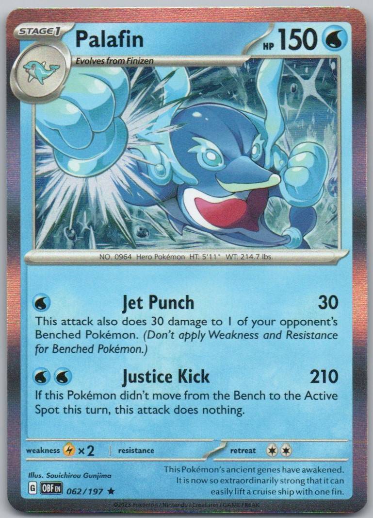 Palafin 062 Holo Water Card - Obsidian Flames