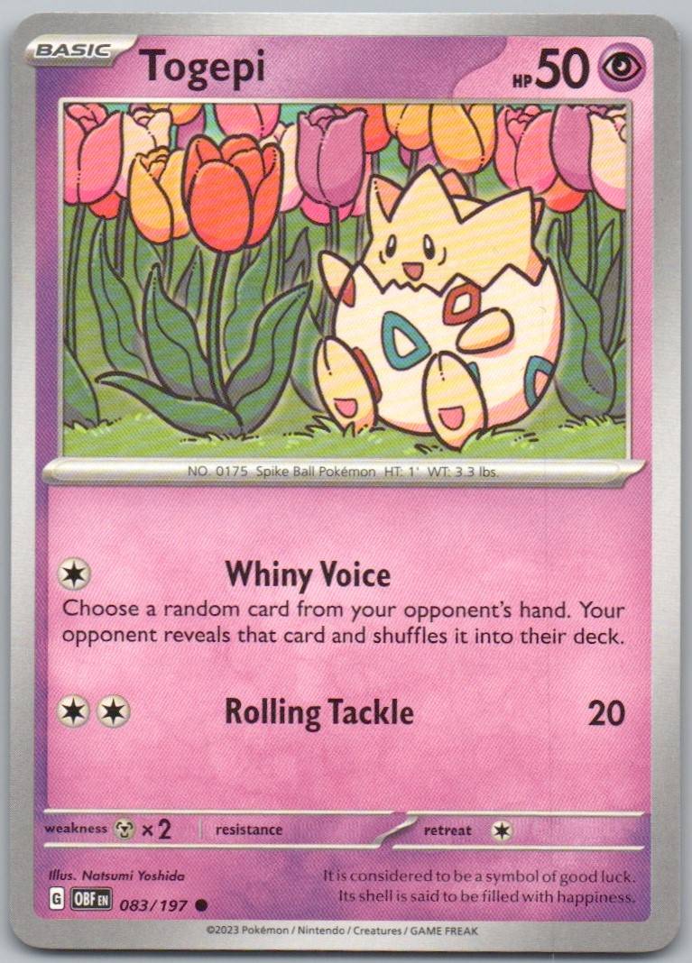 Togepi 083 Normal Psychic Card - Obsidian Flames
