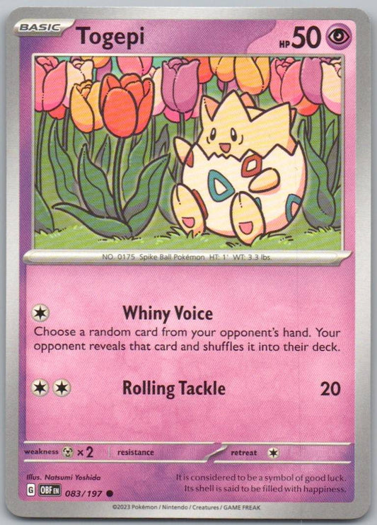 Togepi 083 Normal Psychic Card - Obsidian Flames