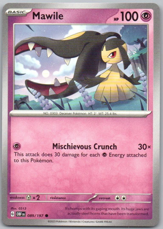 Mawile 089 Normal Psychic Card - Obsidian Flames