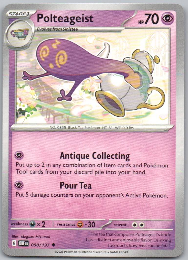Polteageist 098 Normal Psychic Card - Obsidian Flames