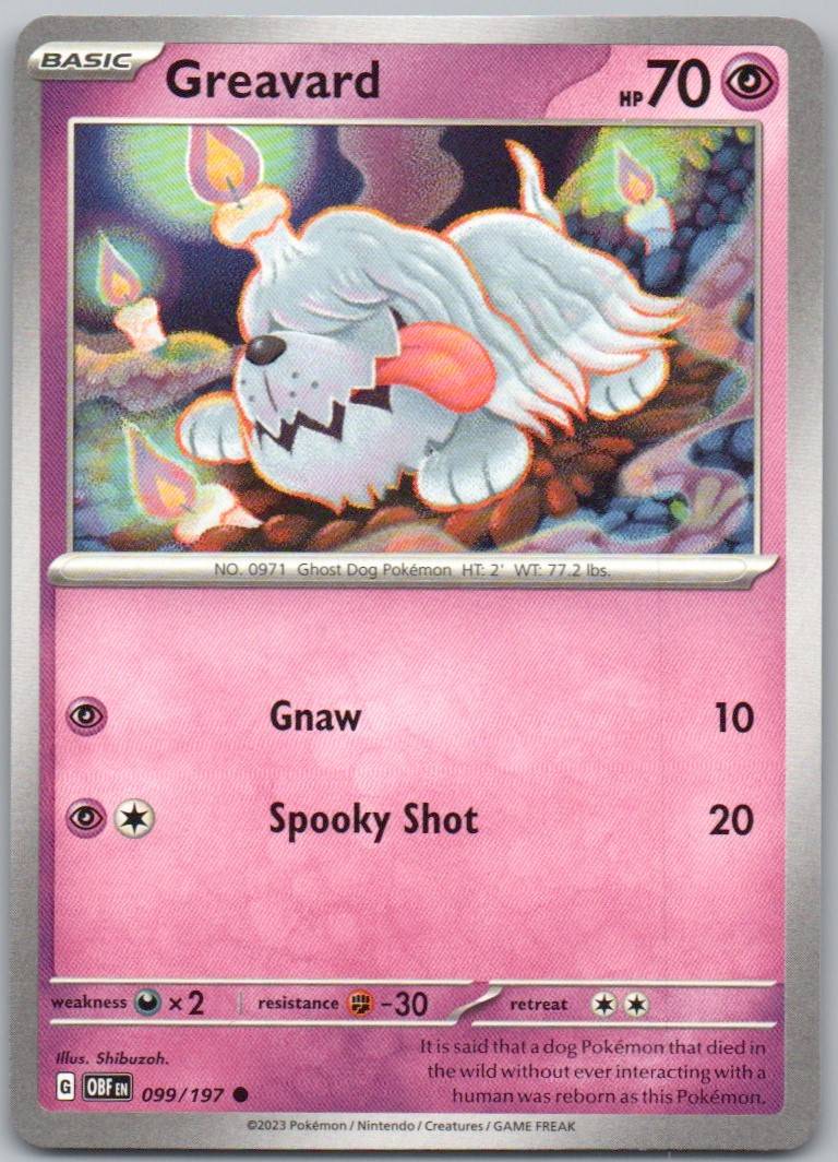 Greavard 099 Normal Psychic Card - Obsidian Flames