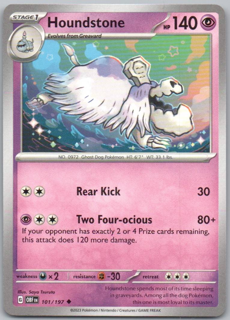 Houndstone 101 Normal Psychic Card - Obsidian Flames