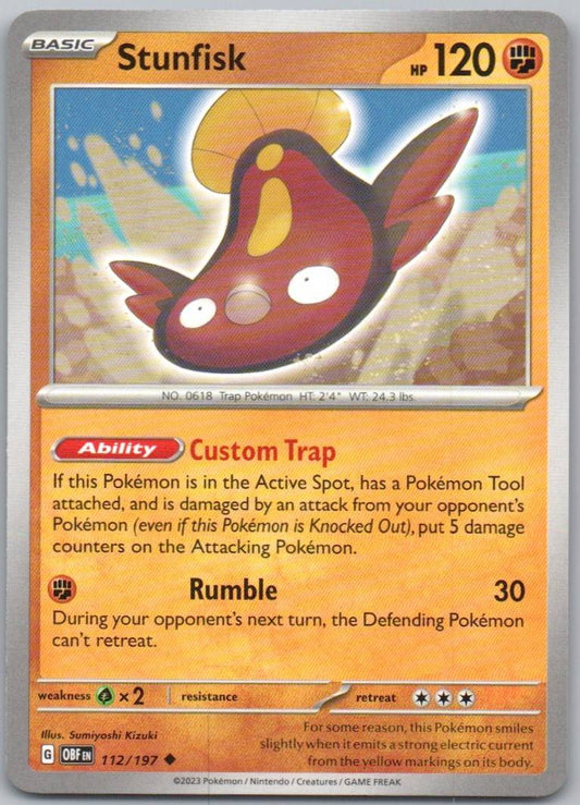 Stunfisk 112 Normal Fighting Card - Obsidian Flames