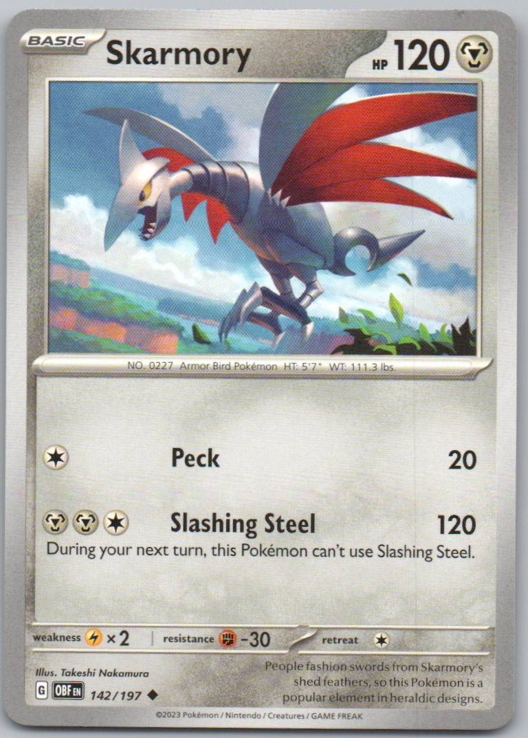 Skarmory 142 Normal Steel Card - Obsidian Flames