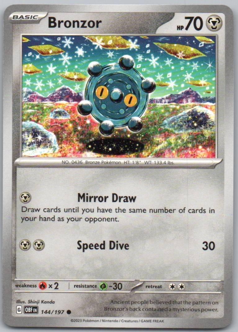 Bronzor 144 Normal Steel Card - Obsidian Flames