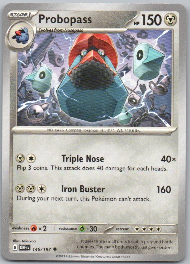 Probopass 146 Normal Steel Card - Obsidian Flames