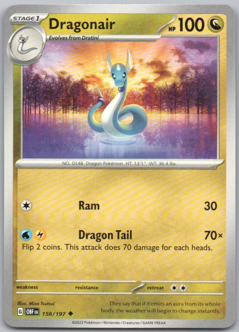 Dragonair 158 Normal Dragon Card - Obsidian Flames