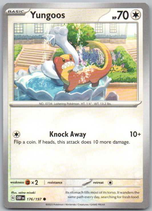Yungoos 176 Normal Colorless Card - Obsidian Flames