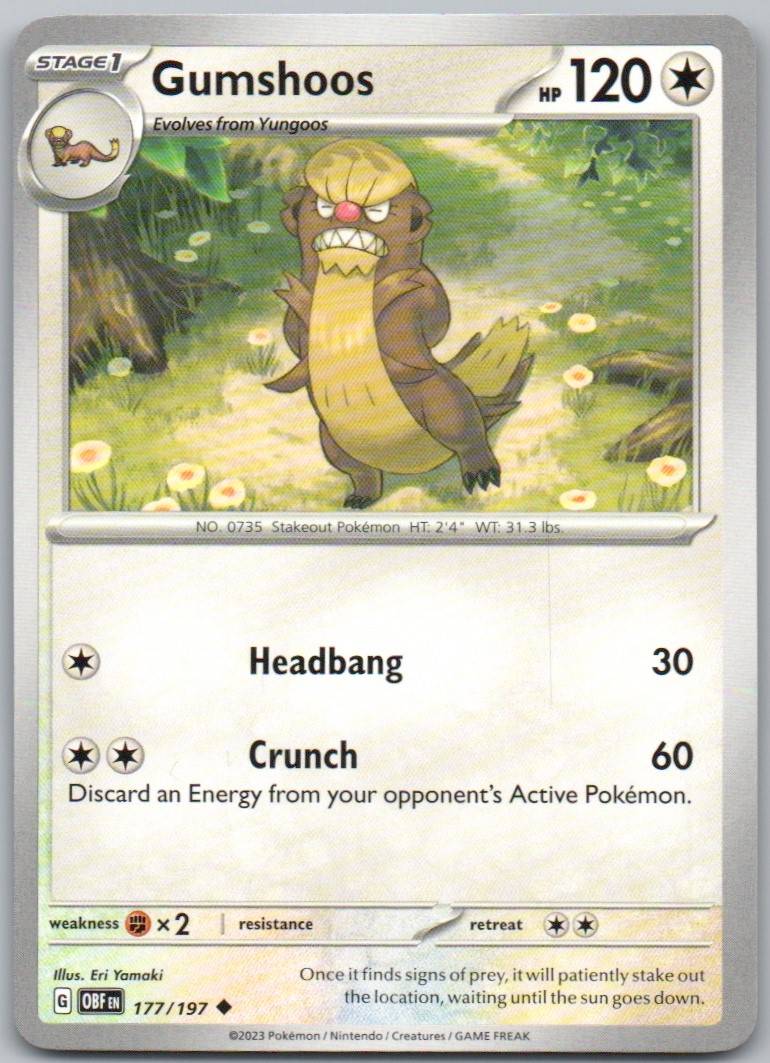 Gumshoos 177 Normal Colorless Card - Obsidian Flames