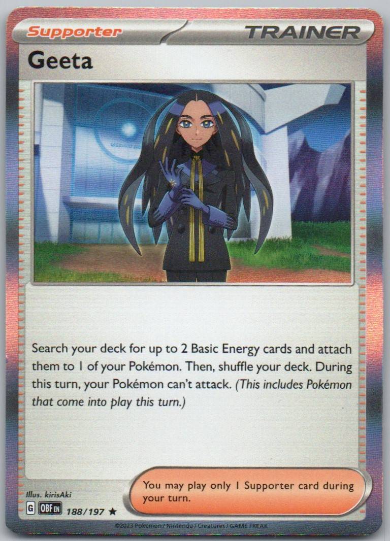 Geeta 188 Holo Trainer Card - Obsidian Flames