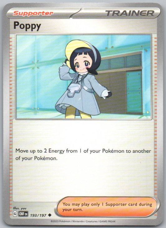 Poppy 193 Normal Trainer Card - Obsidian Flames