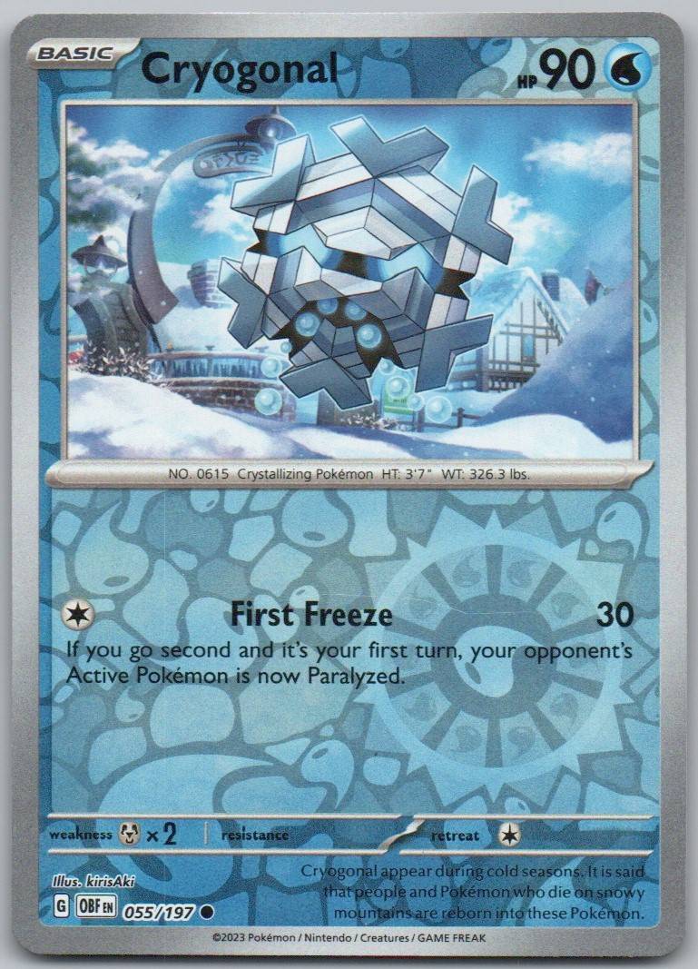 Cryogonal 055 Reverse Holo Water Card - Obsidian Flames