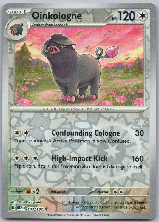Oinkologne 183 Reverse Holo Colorless Card - Obsidian Flames