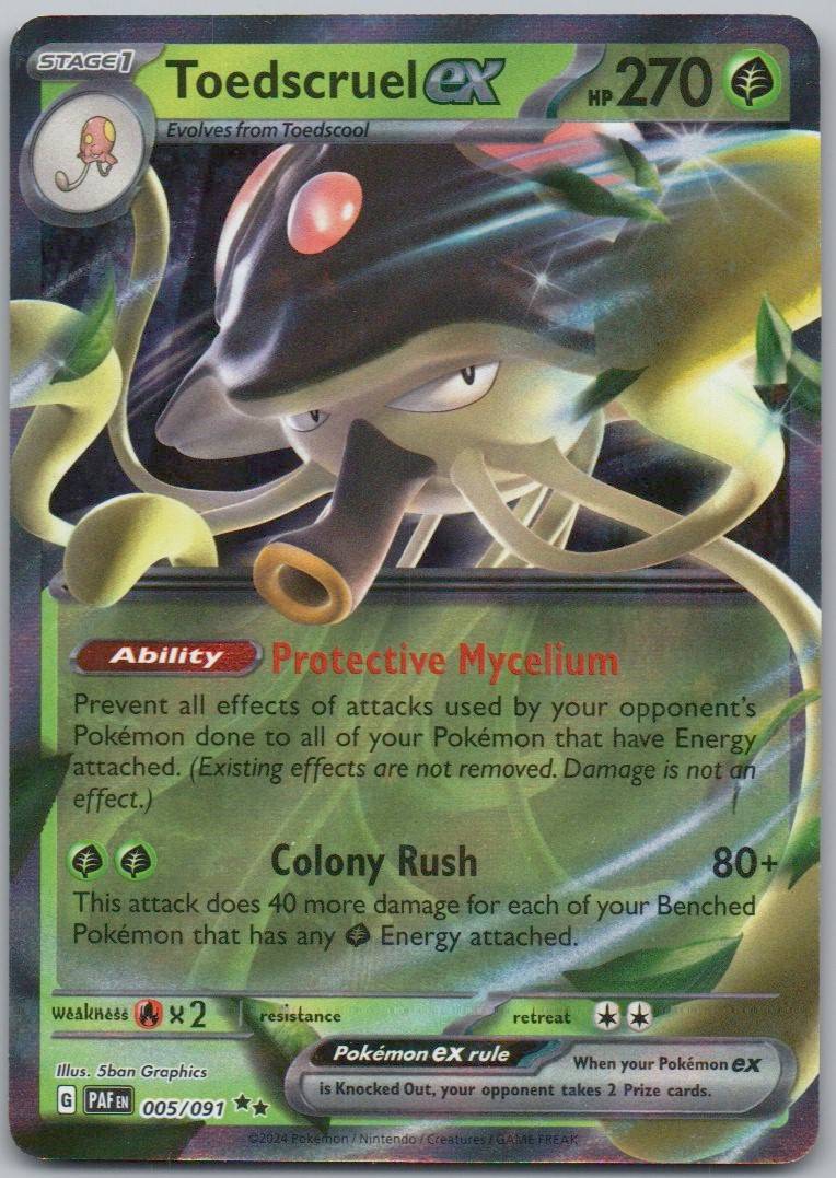 Toescruel EX 005 Holo Grass Card - Paldean Fates