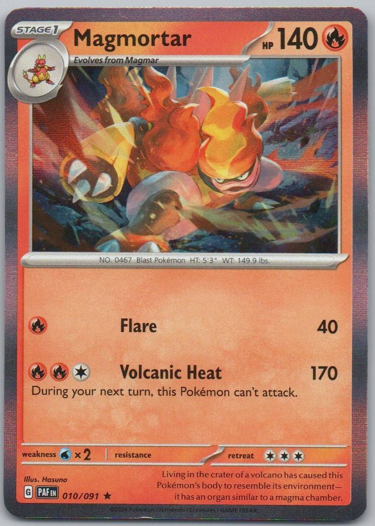Magmortar 010 Holo Fire Card - Paldean Fates