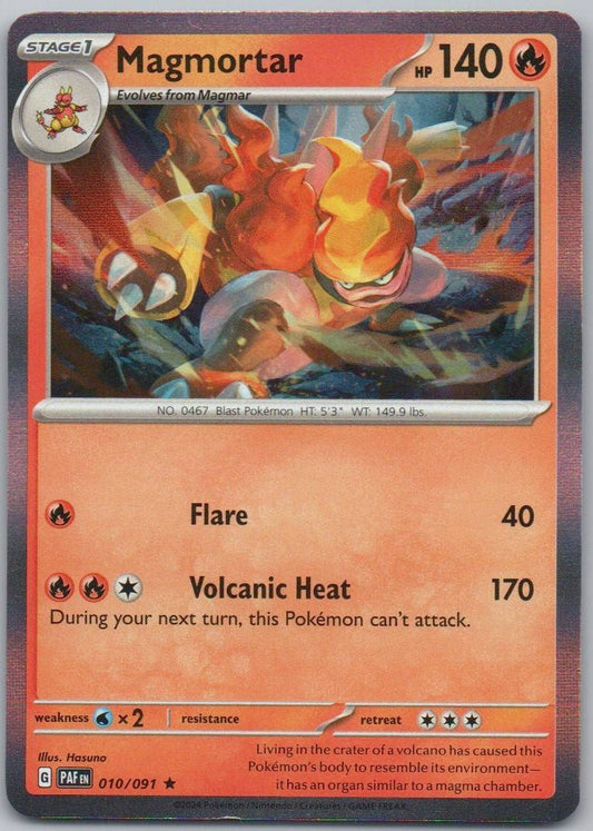 Magmortar 010 Holo Fire Card - Paldean Fates
