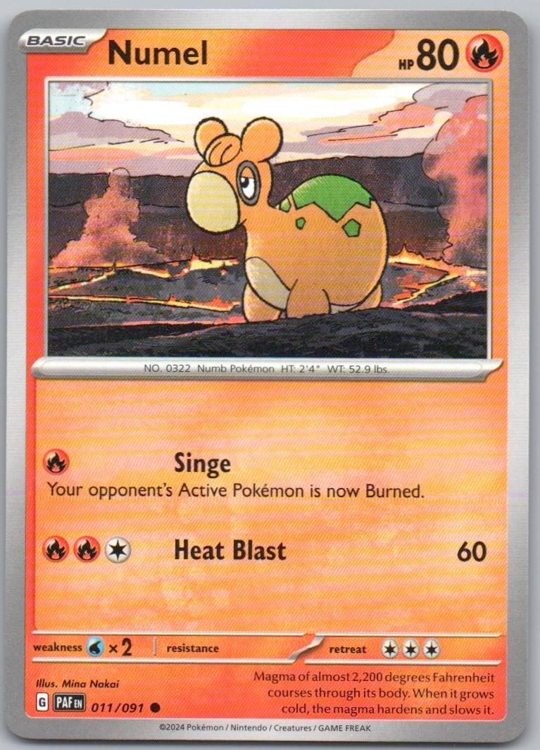 Numel 011 Normal Fire Card - Paldean Fates