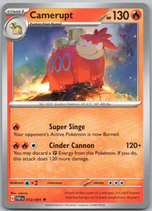 Camerupt 012 Normal Fire Card - Paldean Fates