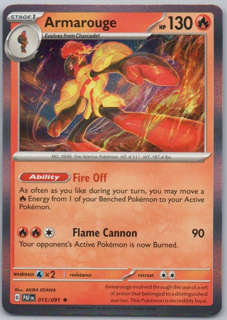 Armarouge 015 Holo Fire Card - Paldean Fates