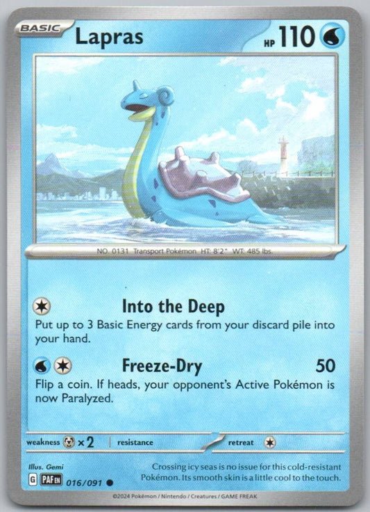 Lapras 016 Normal Water Card - Paldean Fates