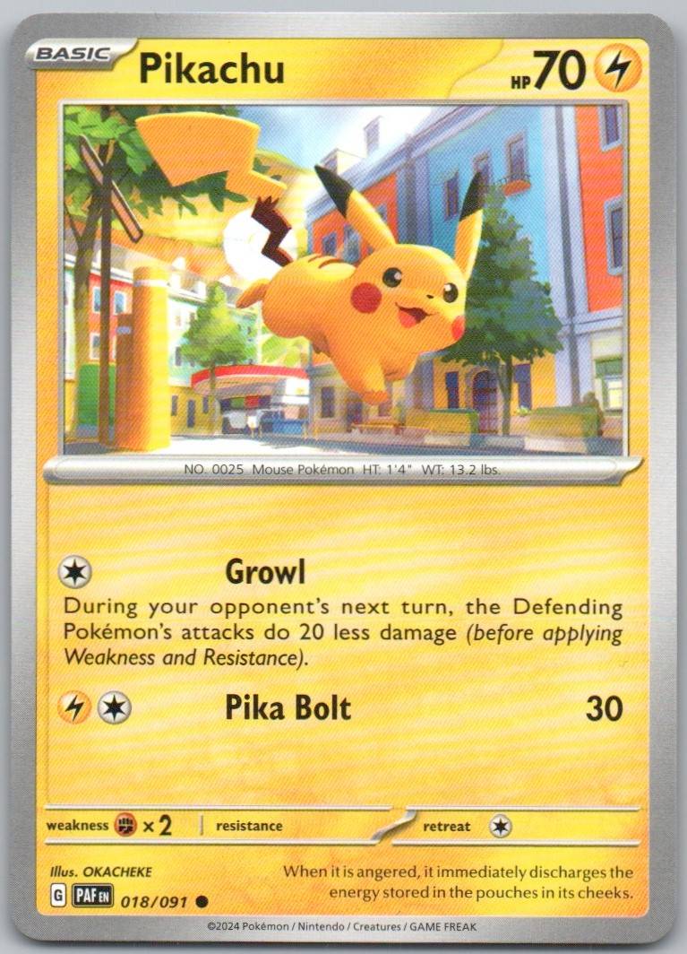 Pikachu 018 Normal Lightning Card - Paldean Fates