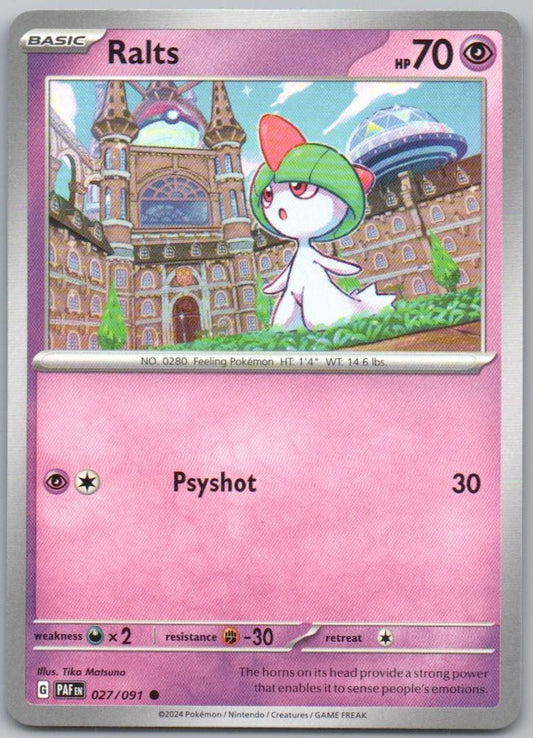 Ralts 027 Normal Psychic Card - Paldean Fates