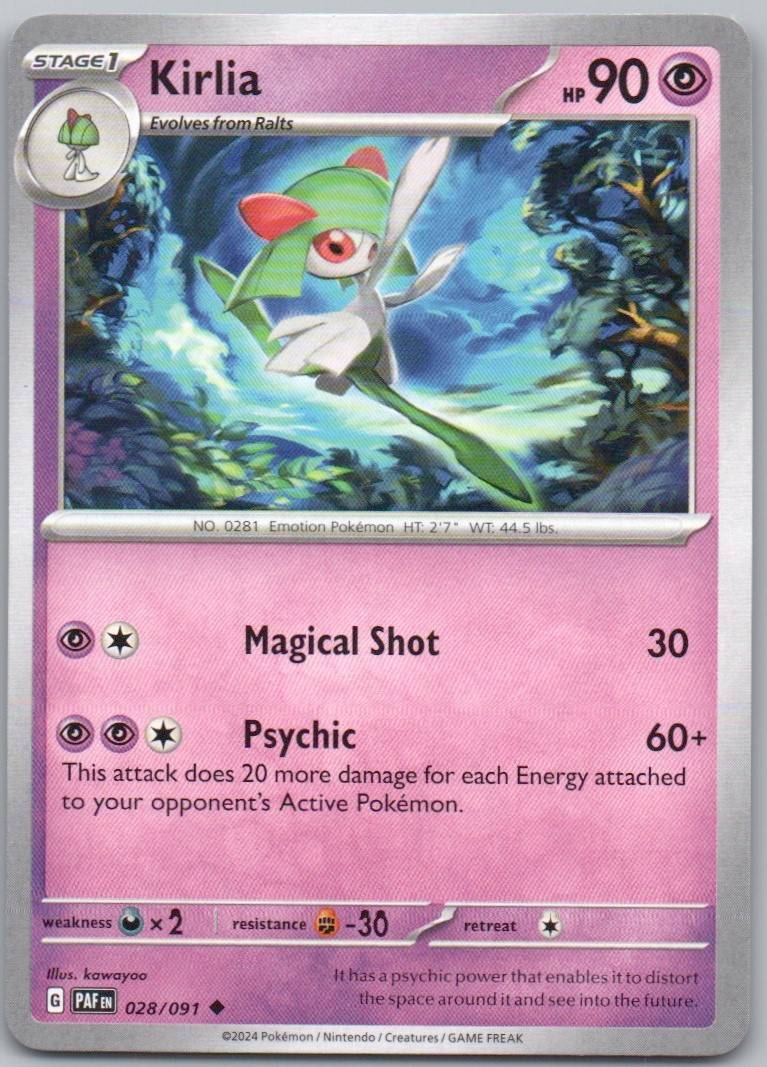 Kirlia 028 Normal Psychic Card - Paldean Fates