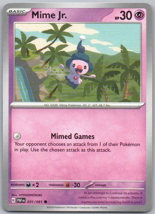 Mime Jr. 031 Normal Psychic Card - Paldean Fates
