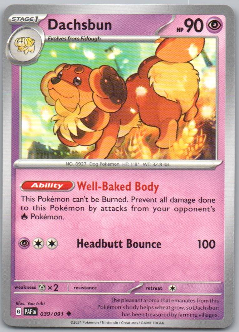 Dachsbun 039 Normal Psychic Card - Paldean Fates