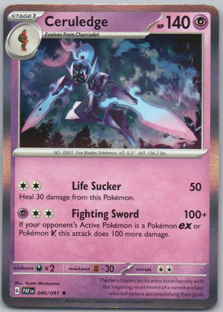 Ceruledge 040 Holo Psychic Card - Paldean Fates